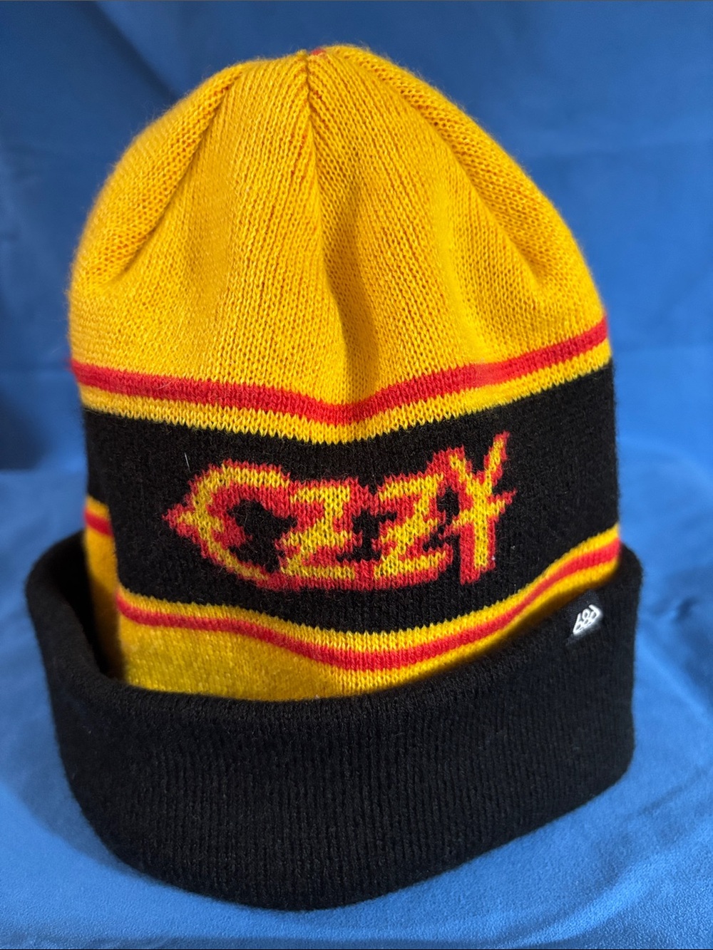 686  OZZY Yellow, Black, Red and yellow.  'Cozy' Knit Beanie